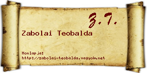 Zabolai Teobalda névjegykártya